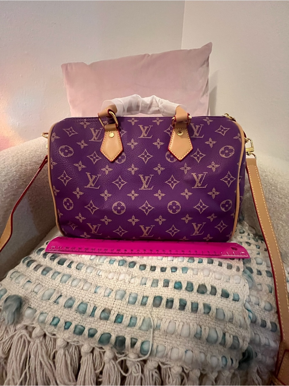 INSPIRED Purple Monogram Bandoulière Crossbody with Pouch - Picture 8 of 14